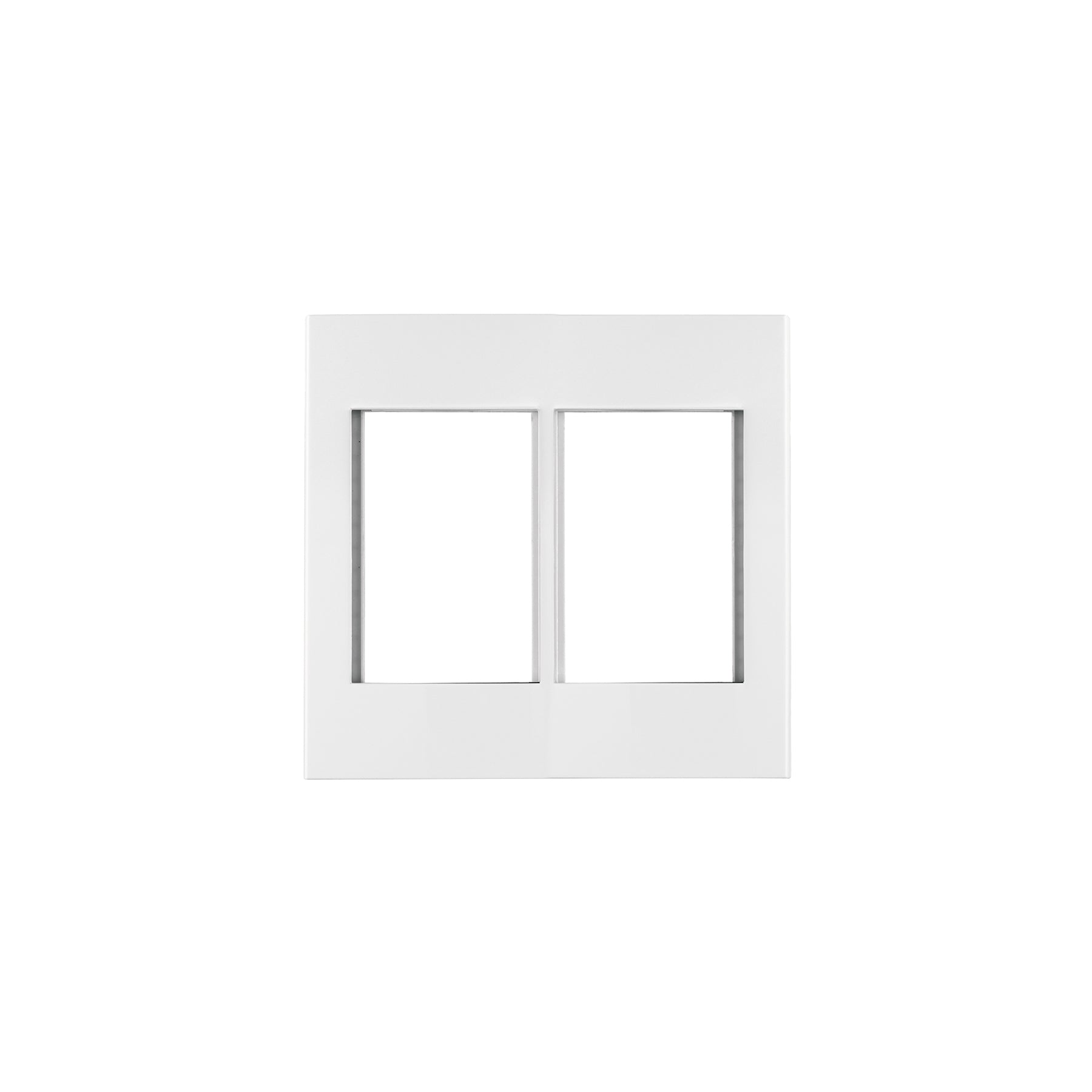 Placa 2 ventanas, 6 módulos, línea Española, color blanco blanco
