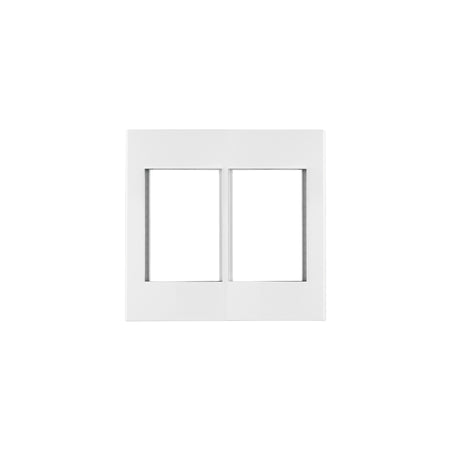 Placa 2 ventanas, 6 módulos, línea Española, color blanco blanco