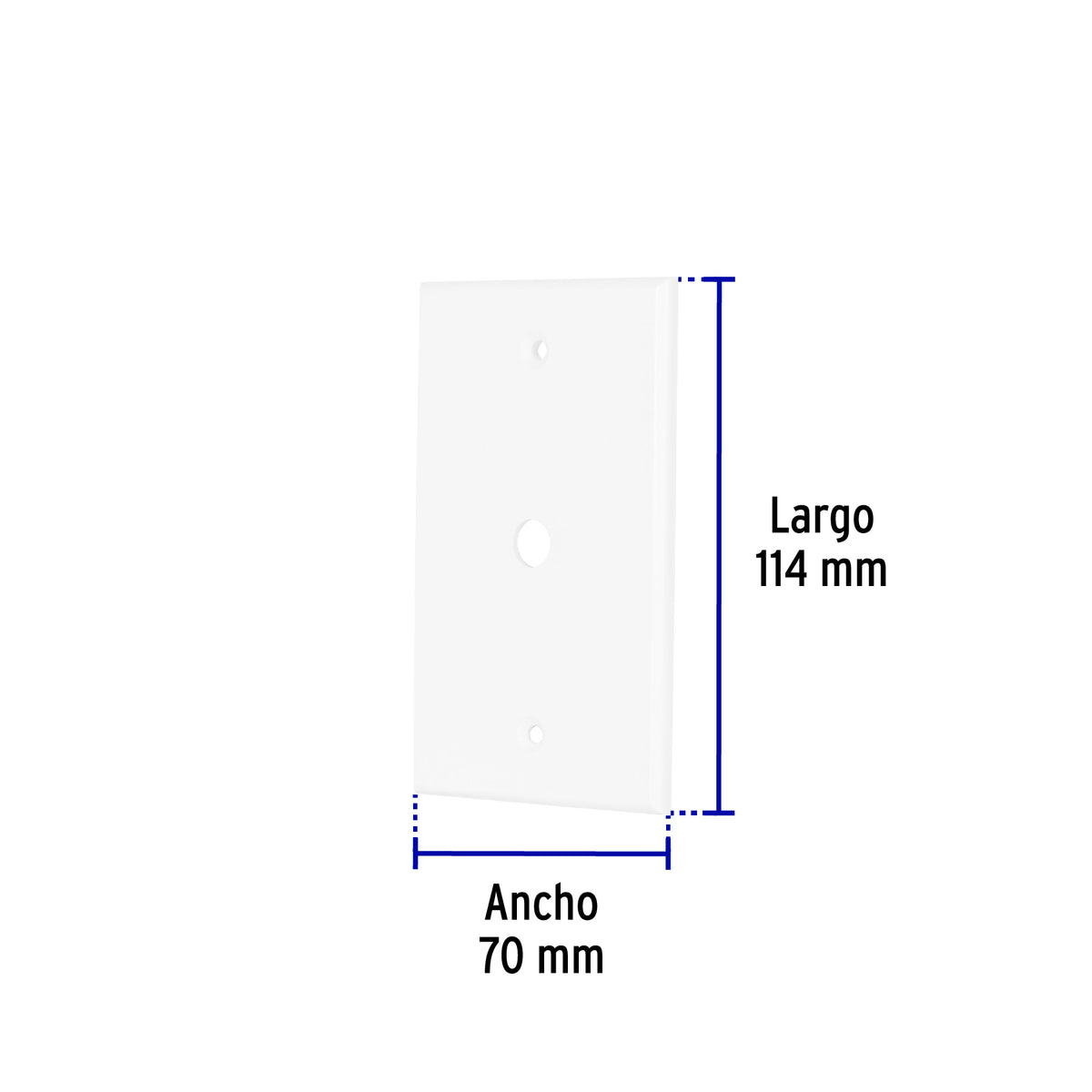 Placa de ABS pasacable, Standard, blanco, Volteck