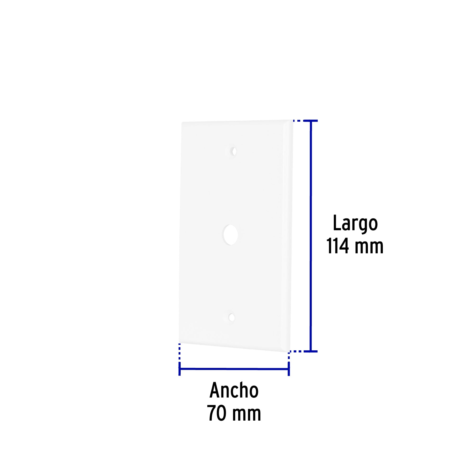 Placa de ABS pasacable, Standard, blanco, Volteck