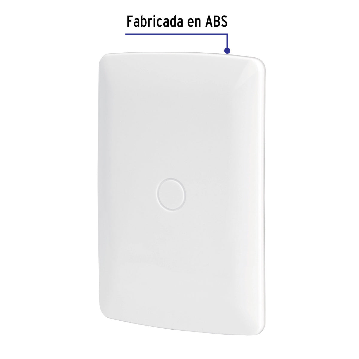 Placa de ABS ciega, línea italiana, color plata, Volteck