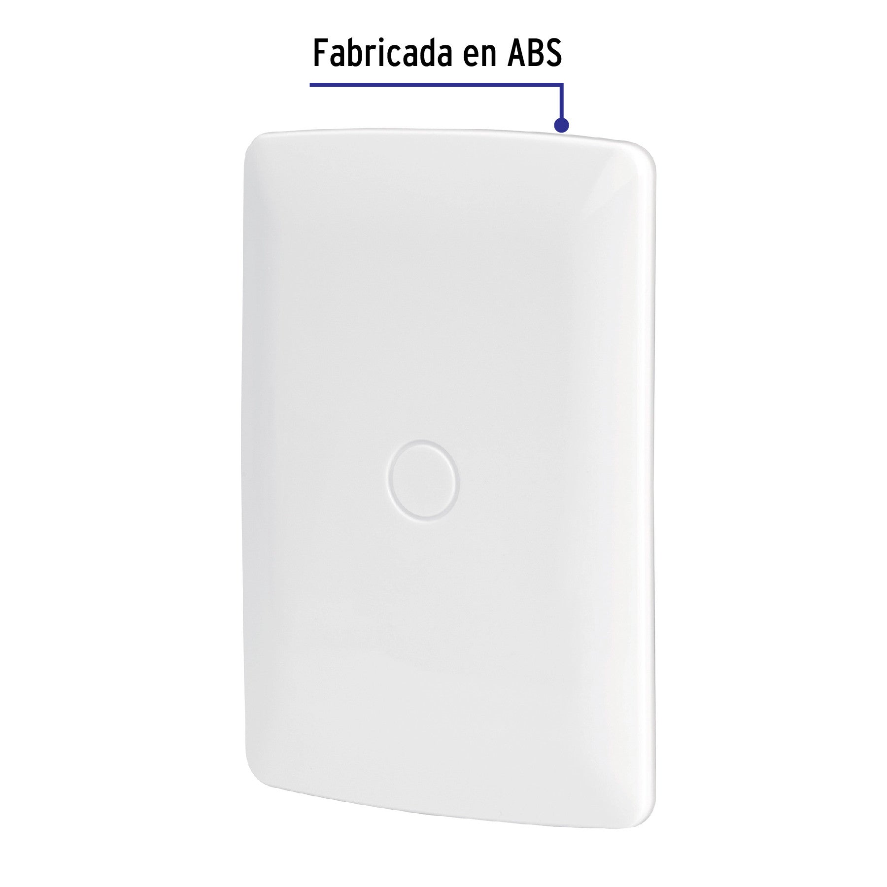 Placa de ABS ciega, línea italiana, color plata, Volteck