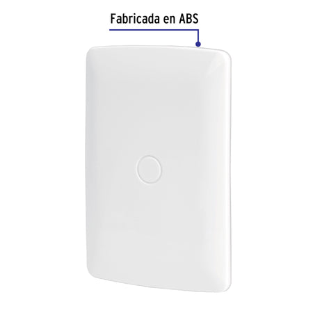 Placa de ABS ciega, línea italiana, color plata, Volteck