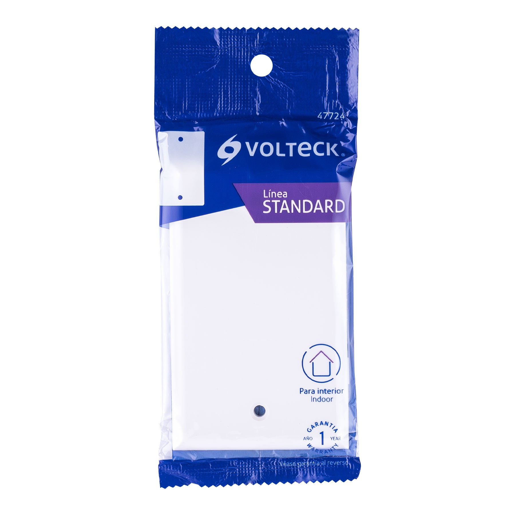 Placa de ABS ciega Standard blanco Volteck