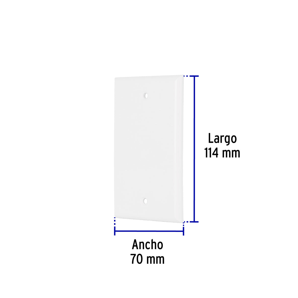 Placa de ABS ciega Standard blanco Volteck