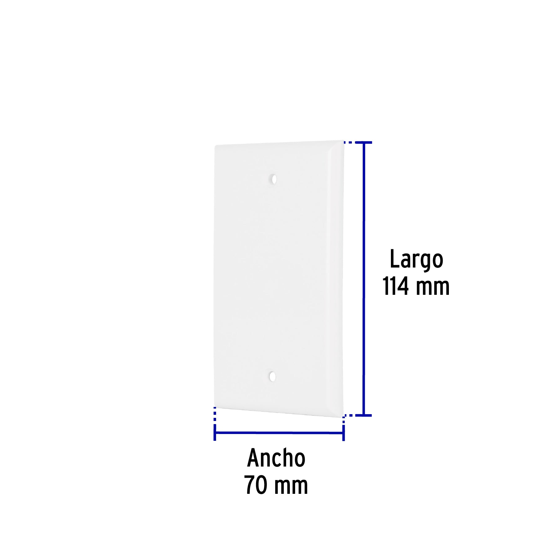 Placa de ABS ciega Standard blanco Volteck