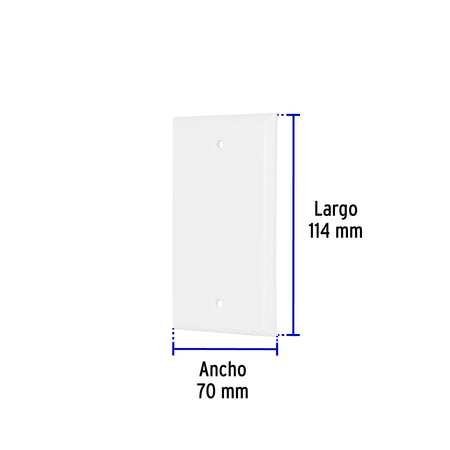 Placa de ABS ciega Standard blanco Volteck