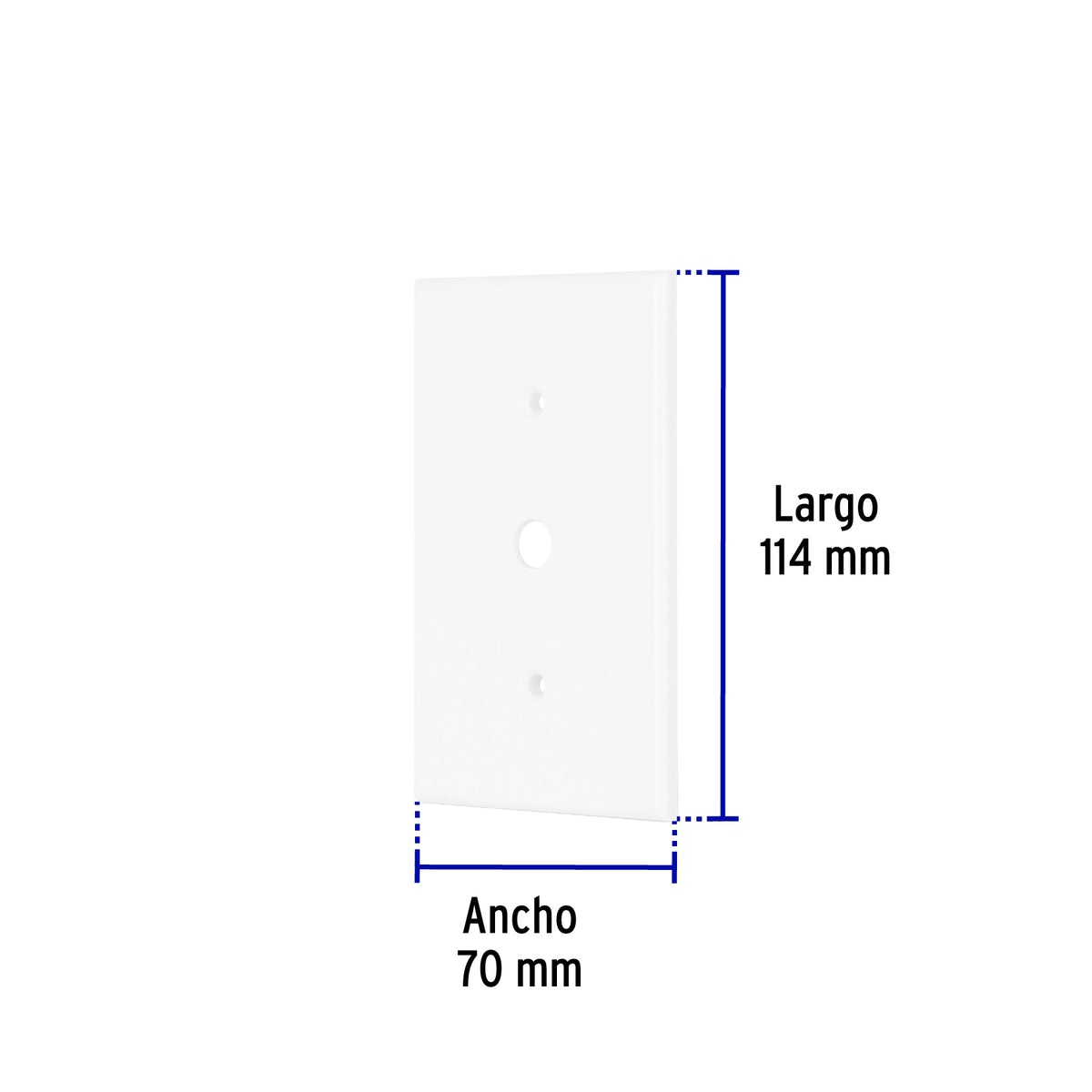 Placa de ABS para atenuador, Standard, blanco, Volteck