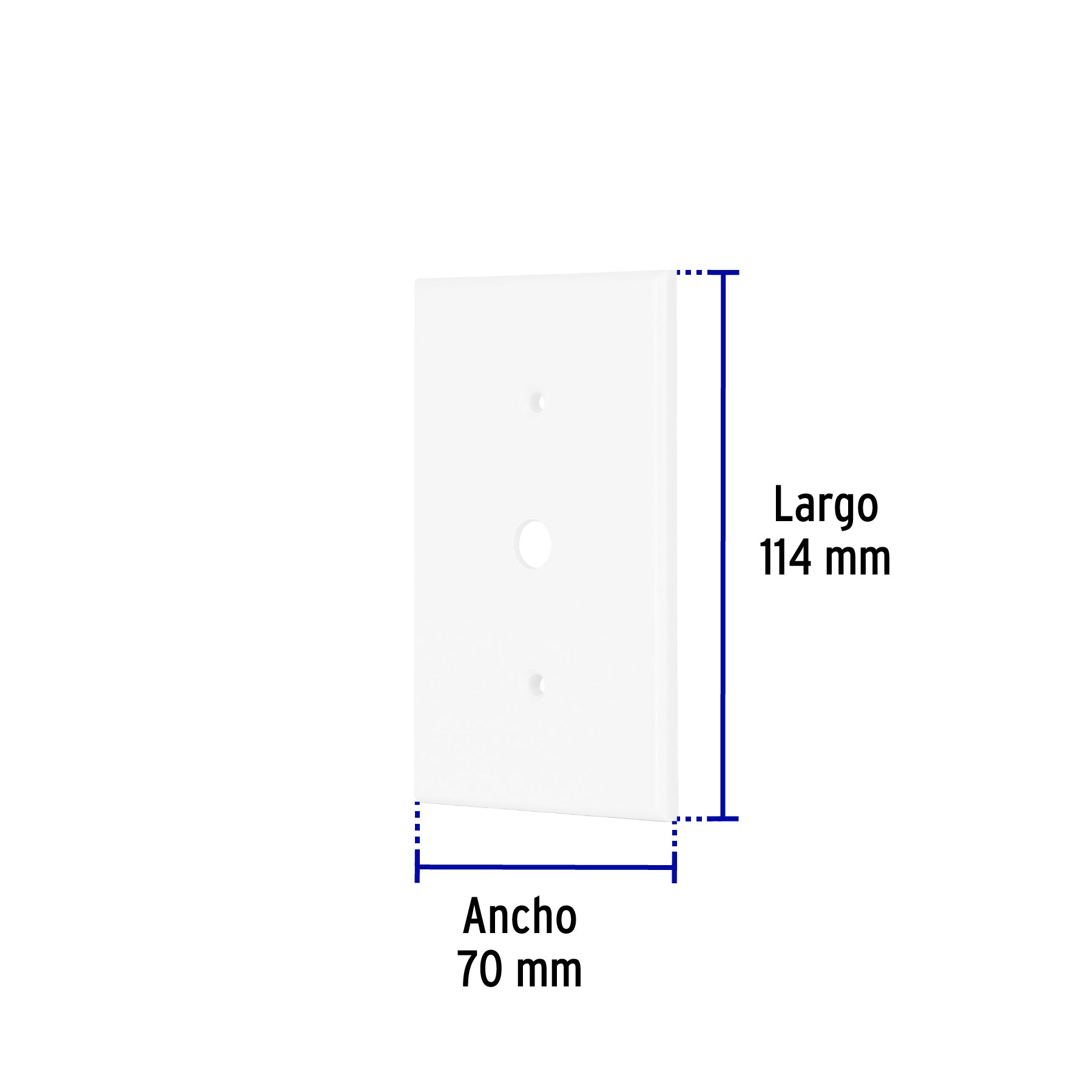 Placa de ABS para atenuador, Standard, blanco, Volteck