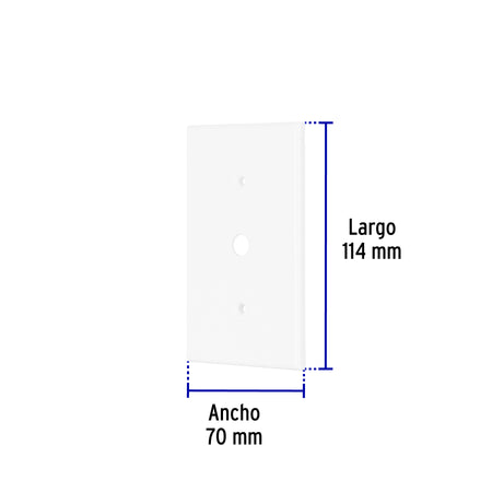 Placa de ABS para atenuador, Standard, blanco, Volteck