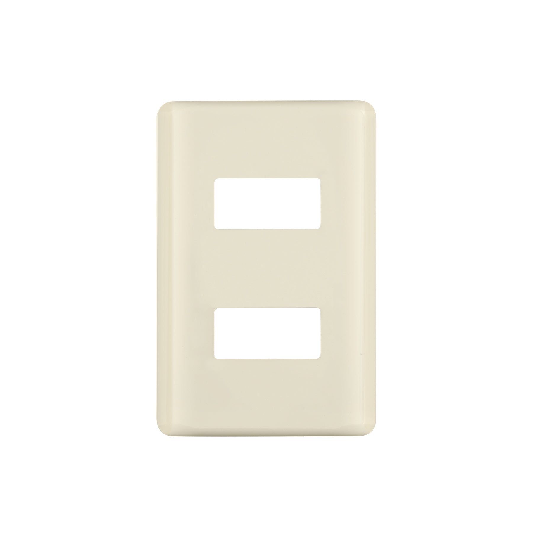 Placa 2 módulos, marfil, línea Volteck Basic