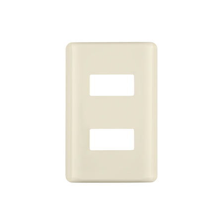 Placa 2 módulos, marfil, línea Volteck Basic