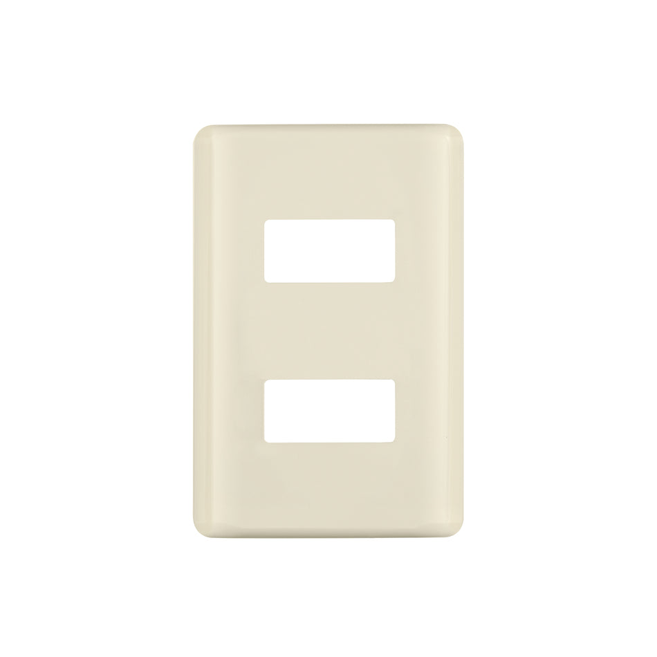 Placa 2 módulos, marfil, línea Volteck Basic
