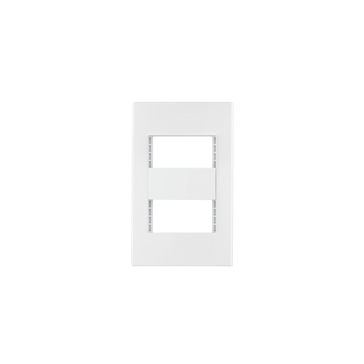 Placa 2 ventanas, 1 módulo, línea Española, color blanco blanco