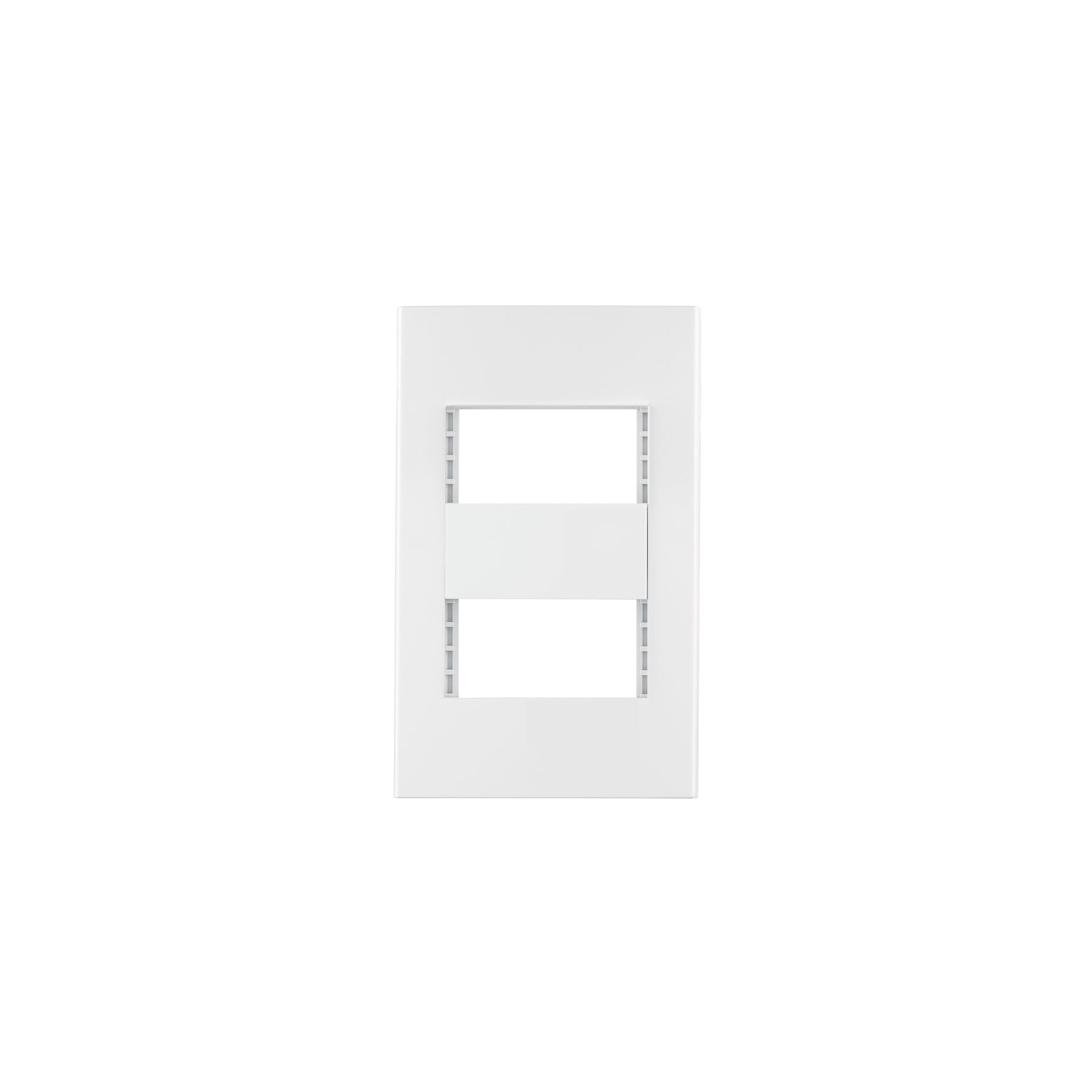 Placa 2 ventanas, 1 módulo, línea Española, color blanco blanco