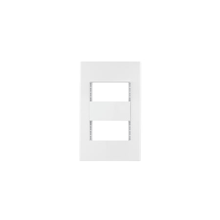 Placa 2 ventanas, 1 módulo, línea Española, color blanco blanco