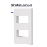 Placa 2 ventanas, 1 módulo, línea Española, color blanco blanco