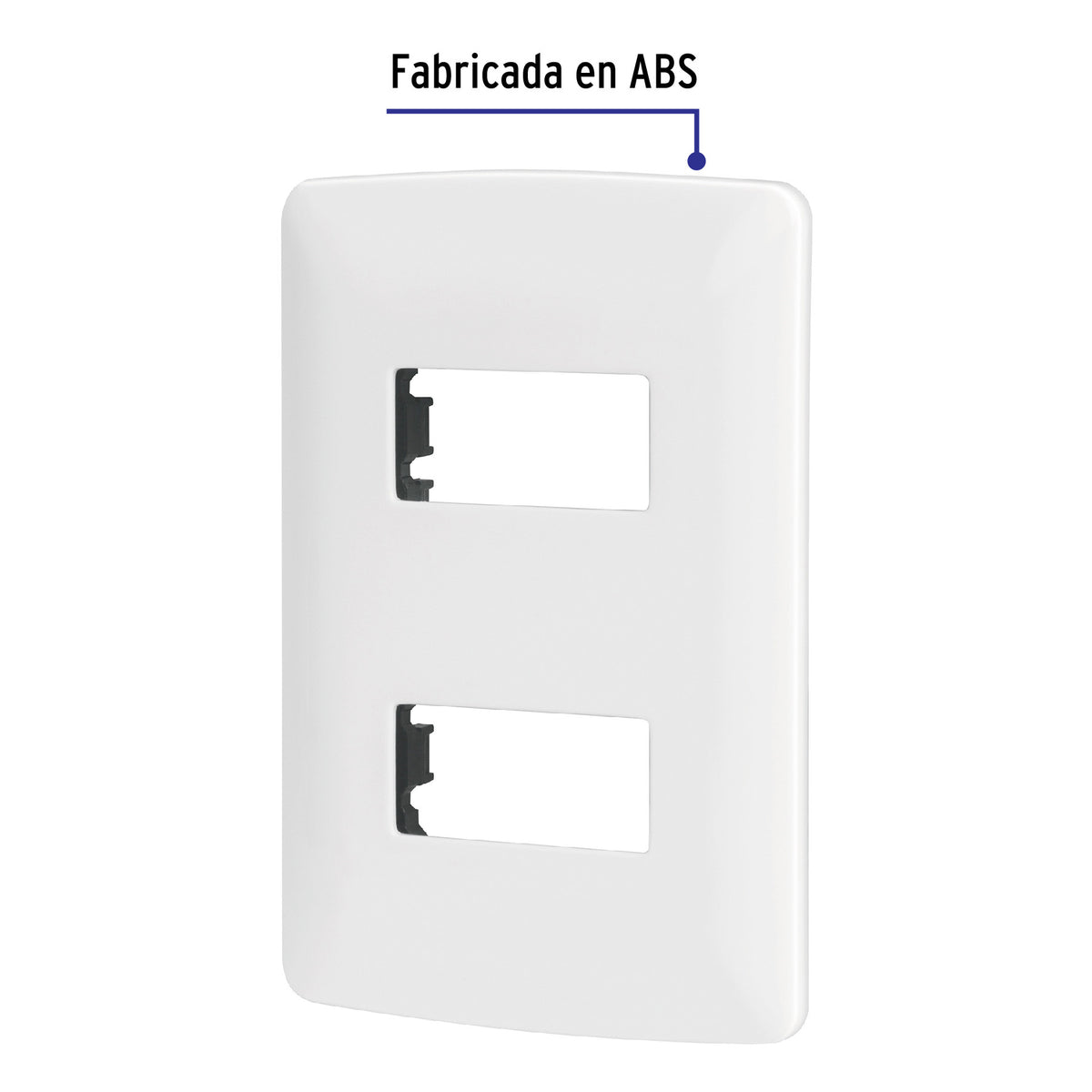 Placa de 2 módulos, blanca, Línea Italiana, VOLTECK blanca