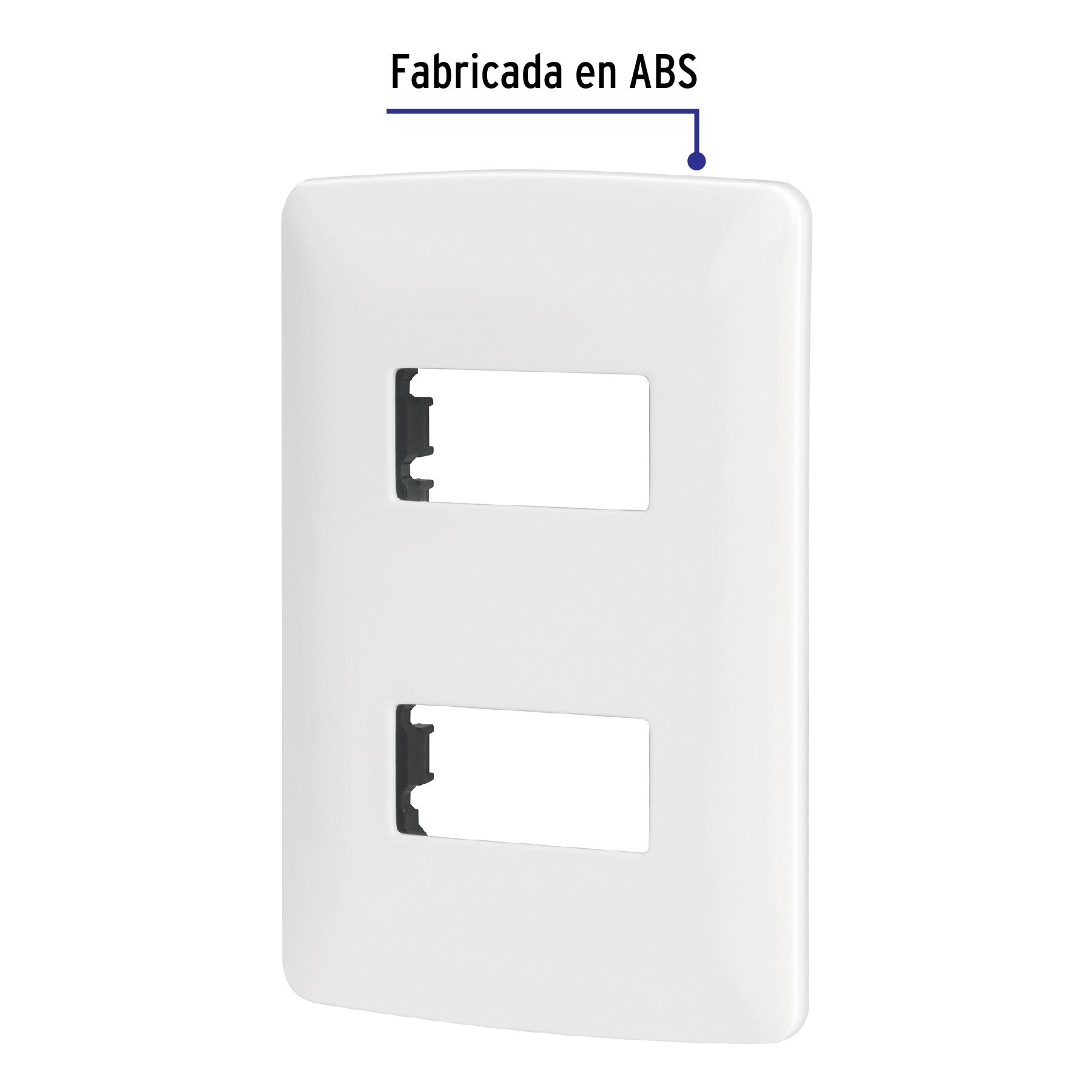 Placa de 2 módulos, blanca, Línea Italiana, VOLTECK blanca