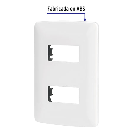 Placa de 2 módulos, blanca, Línea Italiana, VOLTECK blanca