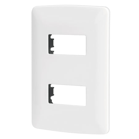 Placa de 2 módulos, blanca, Línea Italiana, VOLTECK blanca