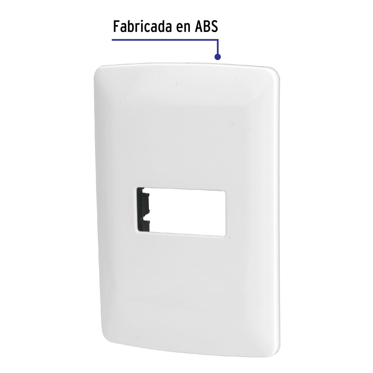 Placa módulos de ABS, línea italiana, color plata, Volteck Placa 2 módulos de ABS, línea italiana, color plata