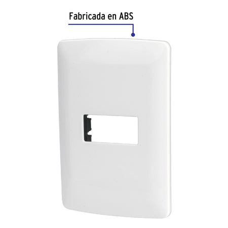 Placa módulos de ABS, línea italiana, color plata, Volteck Placa 2 módulos de ABS, línea italiana, color plata