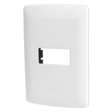 Placa módulos de ABS, línea italiana, color plata, Volteck Placa 2 módulos de ABS, línea italiana, color plata