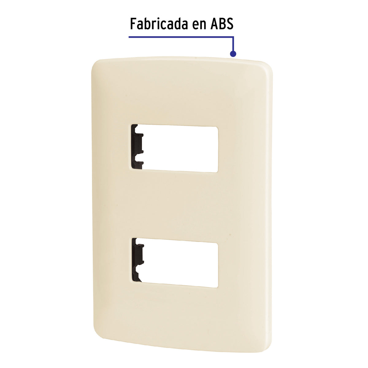 Placa de 2 módulos, marfil, Línea Italiana, VOLTECK