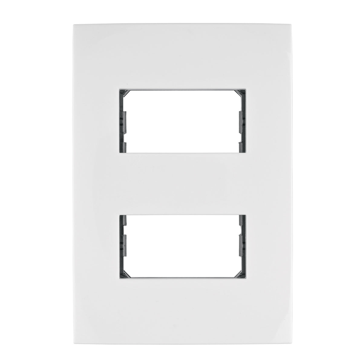 Placa 2 modulos de ABS linea Oslo color blanco