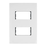 Placa 2 modulos de ABS linea Oslo color blanco