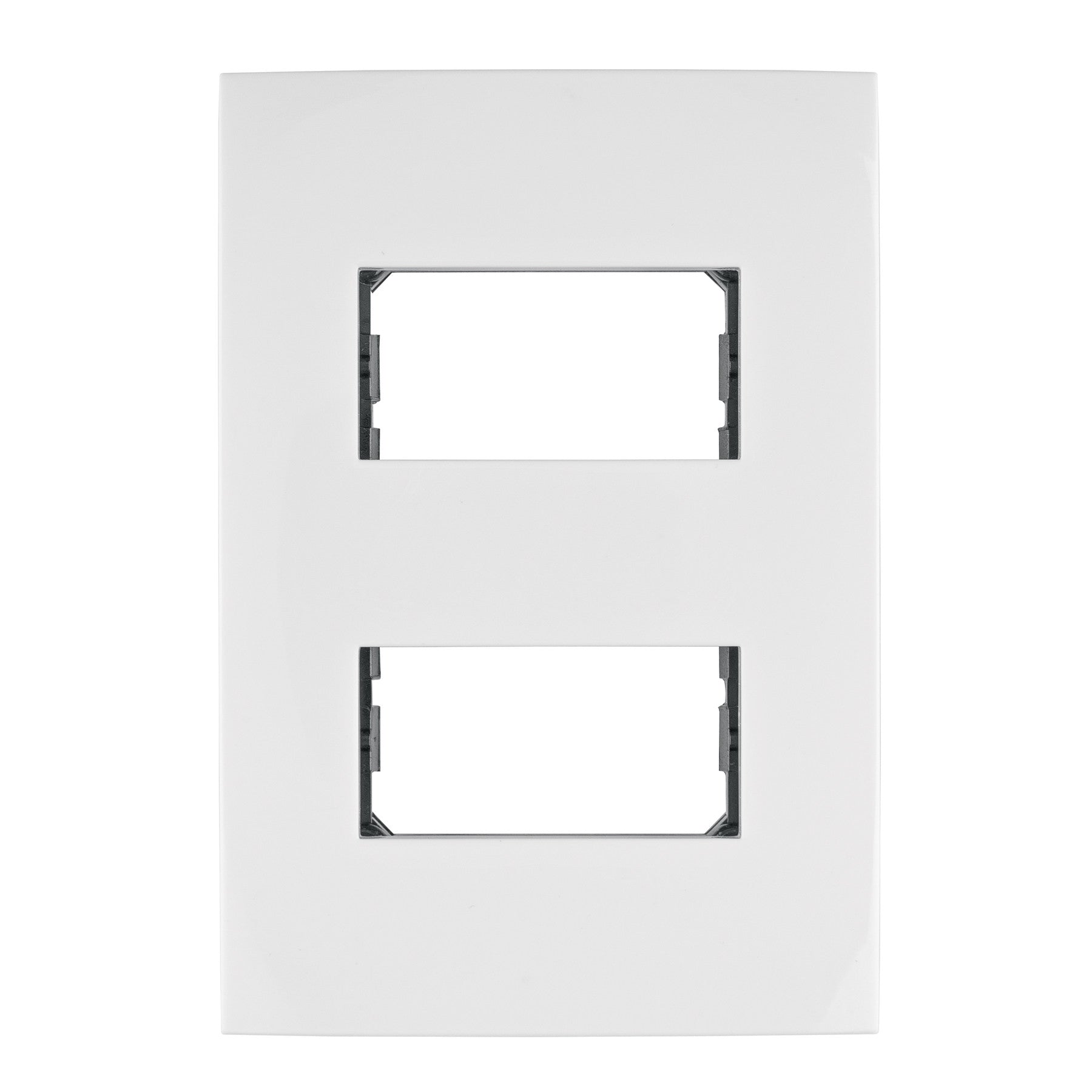 Placa 2 modulos de ABS linea Oslo color blanco