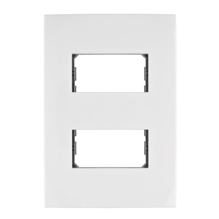 Placa 2 modulos de ABS linea Oslo color blanco