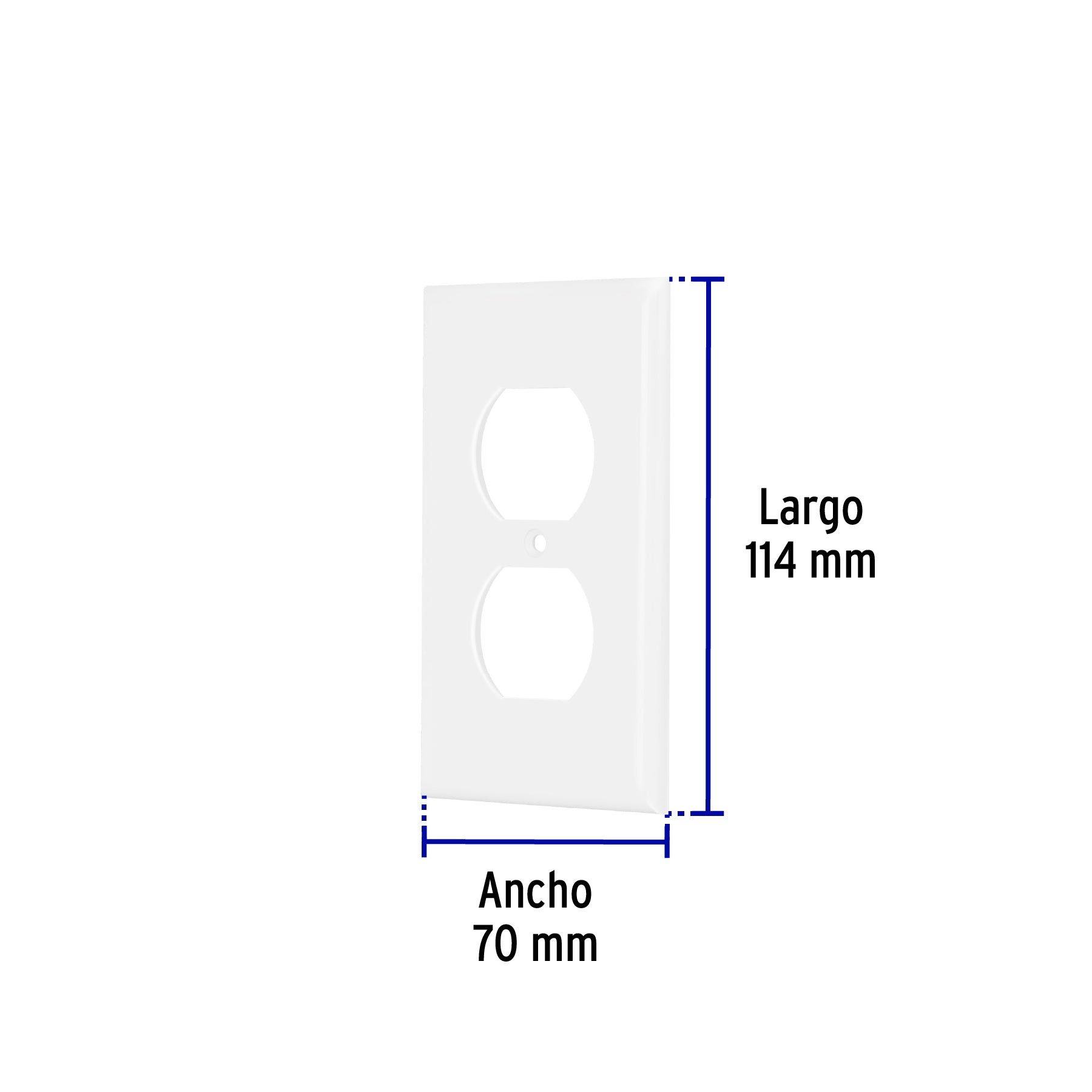 Placa de ABS dúplex, Standard, blanco Volteck
