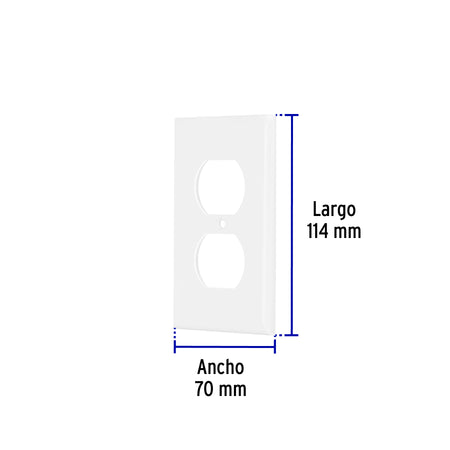 Placa de ABS dúplex, Standard, blanco Volteck