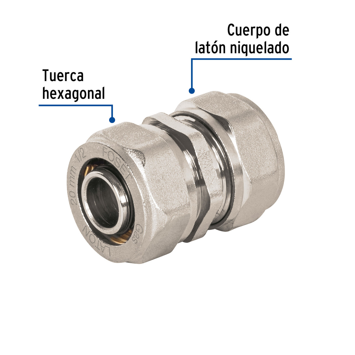 Cople de compresion para PEALPE FOSET 1/2"
