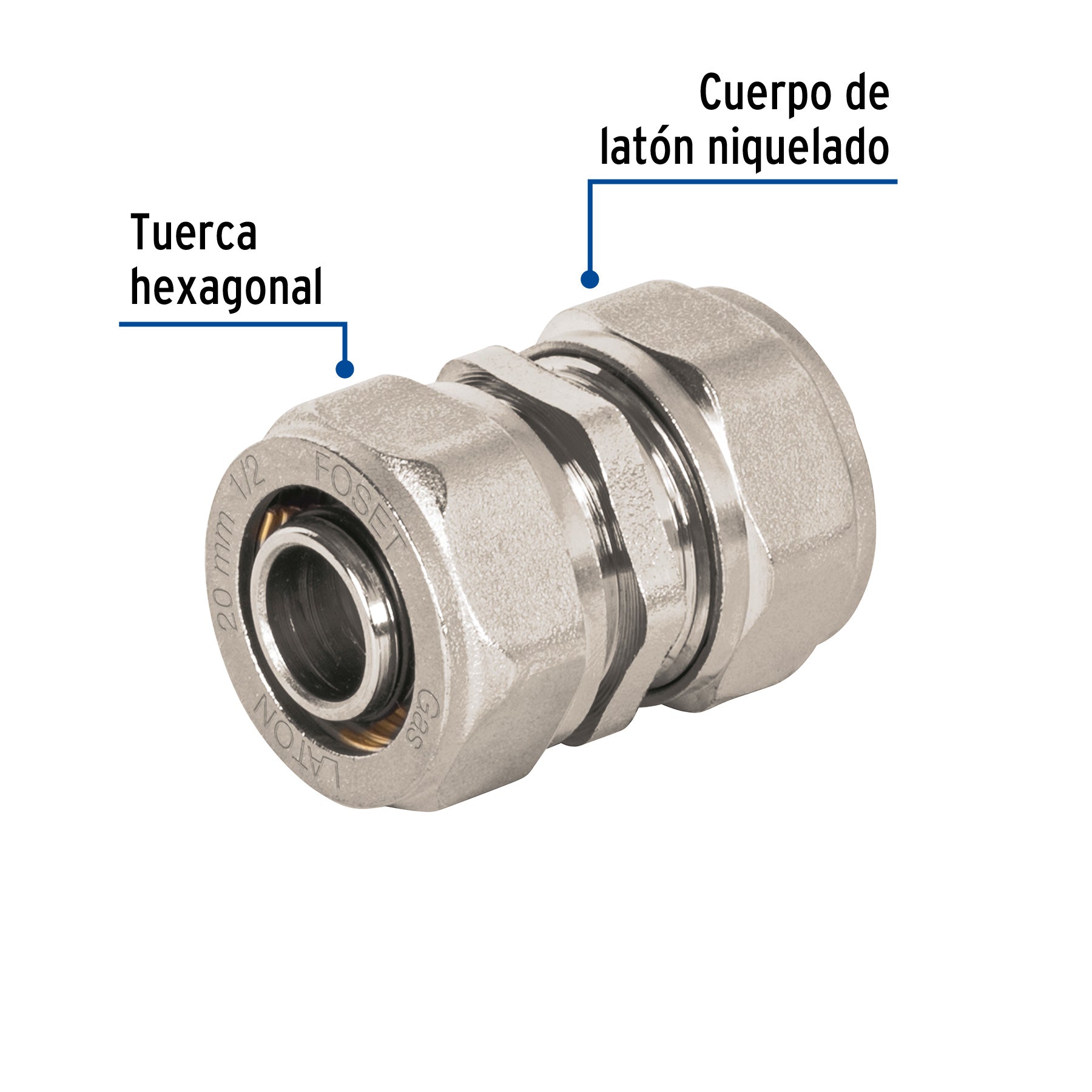 Cople de compresion para PEALPE FOSET 1/2"