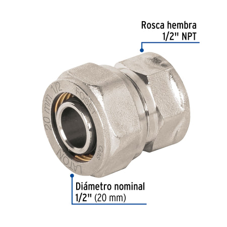 Conector para PEALPE con rosca hembra FOSET 1/2"
