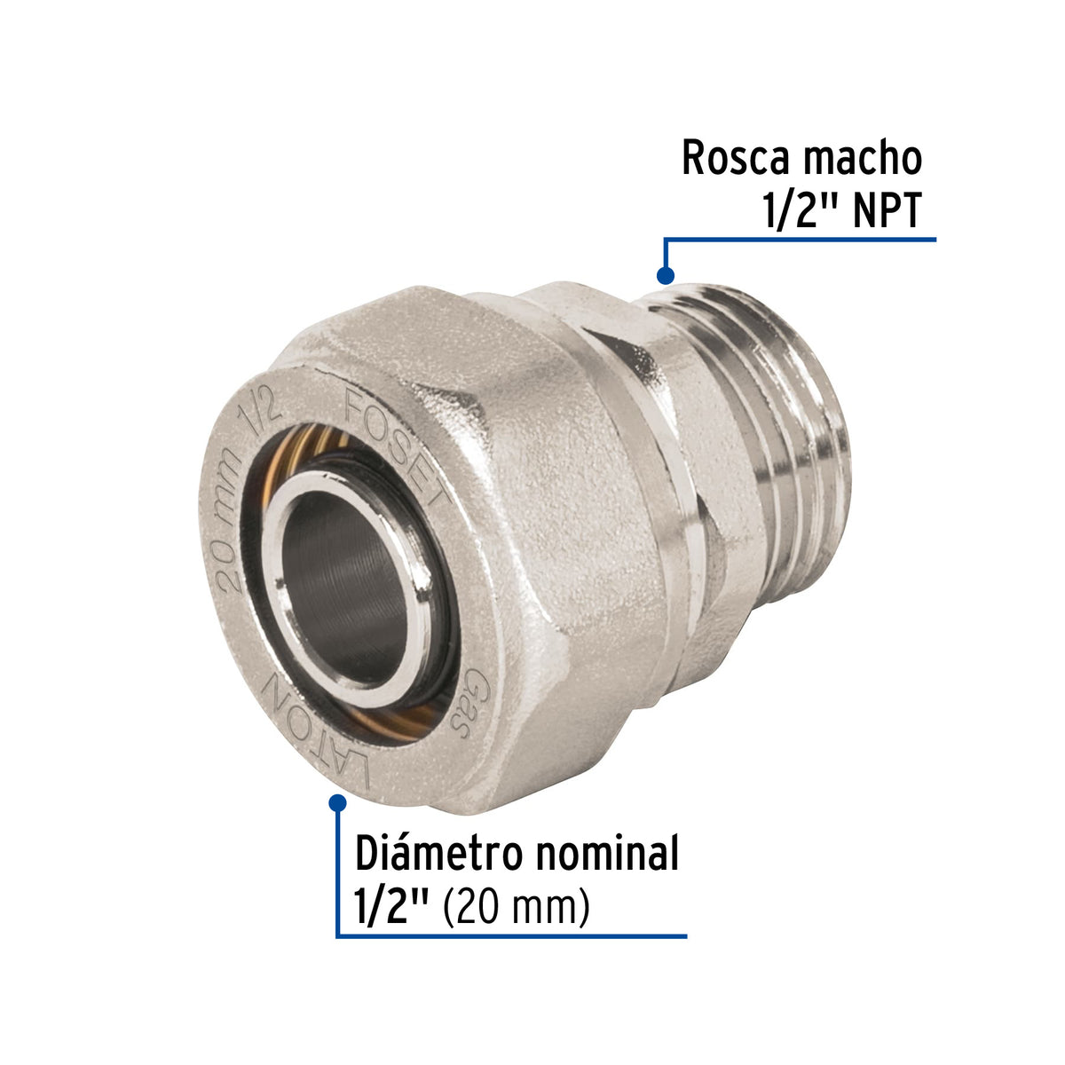 Conector para PEALPE con rosca macho FOSET 1/2"