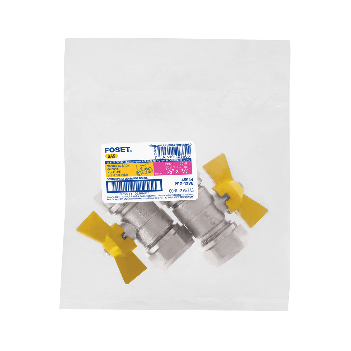 Valvula esfera para PE-AL-PE FOSET 1/2"