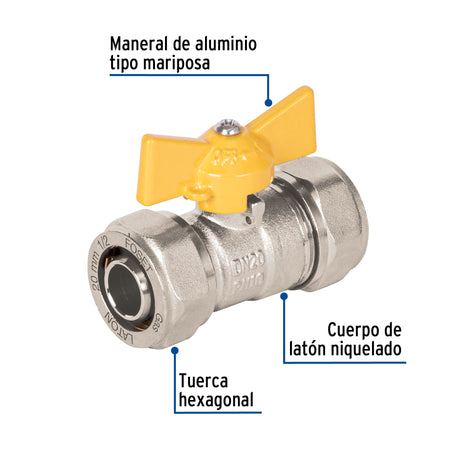 Valvula esfera para PE-AL-PE FOSET 1/2"