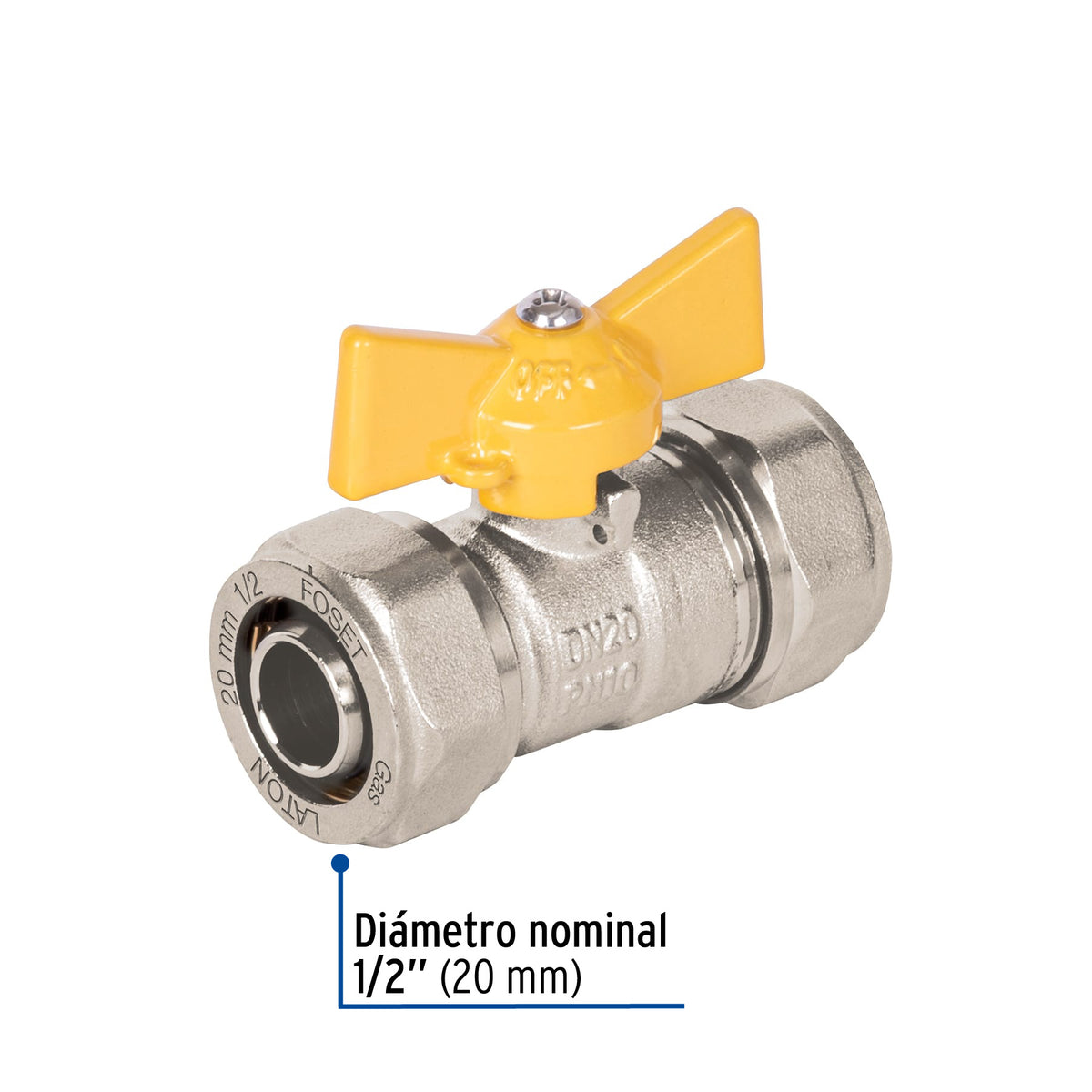 Valvula esfera para PE-AL-PE FOSET 1/2"