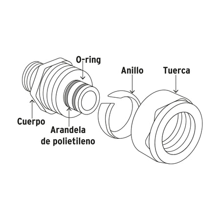 Cople de compresión reducido para PEALPE, 3/4' x 3/8', FOSET