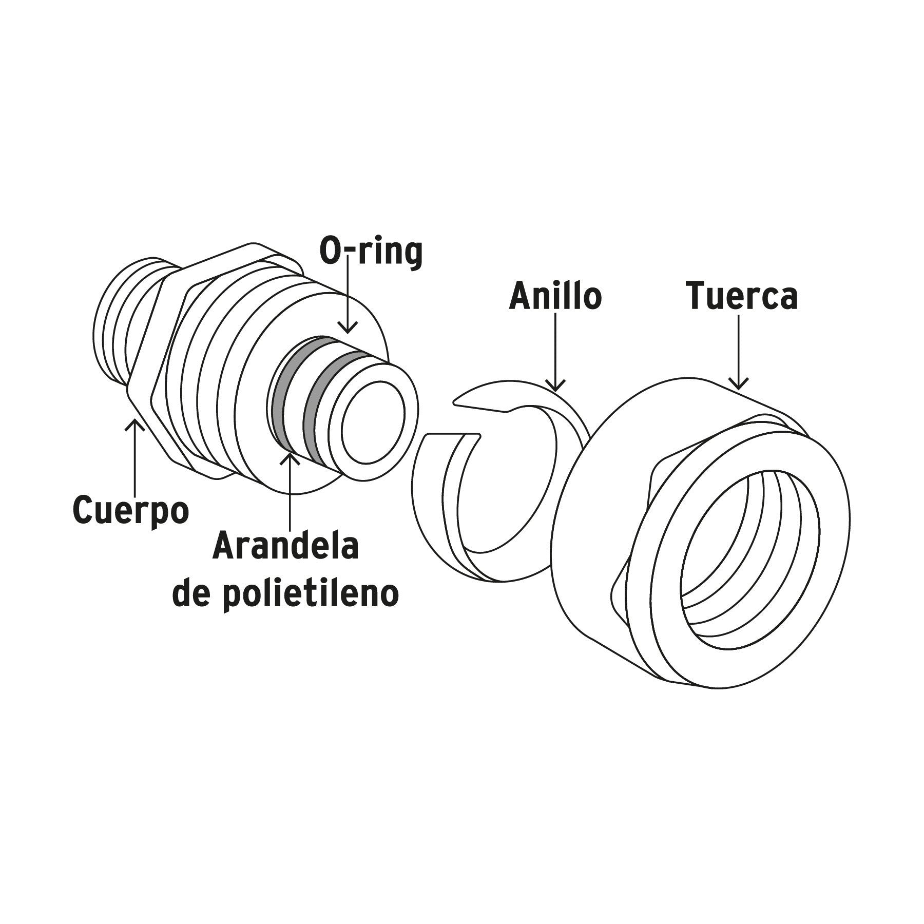 Codo 90° para PEALPE 3/4" con rosca hembra FOSET