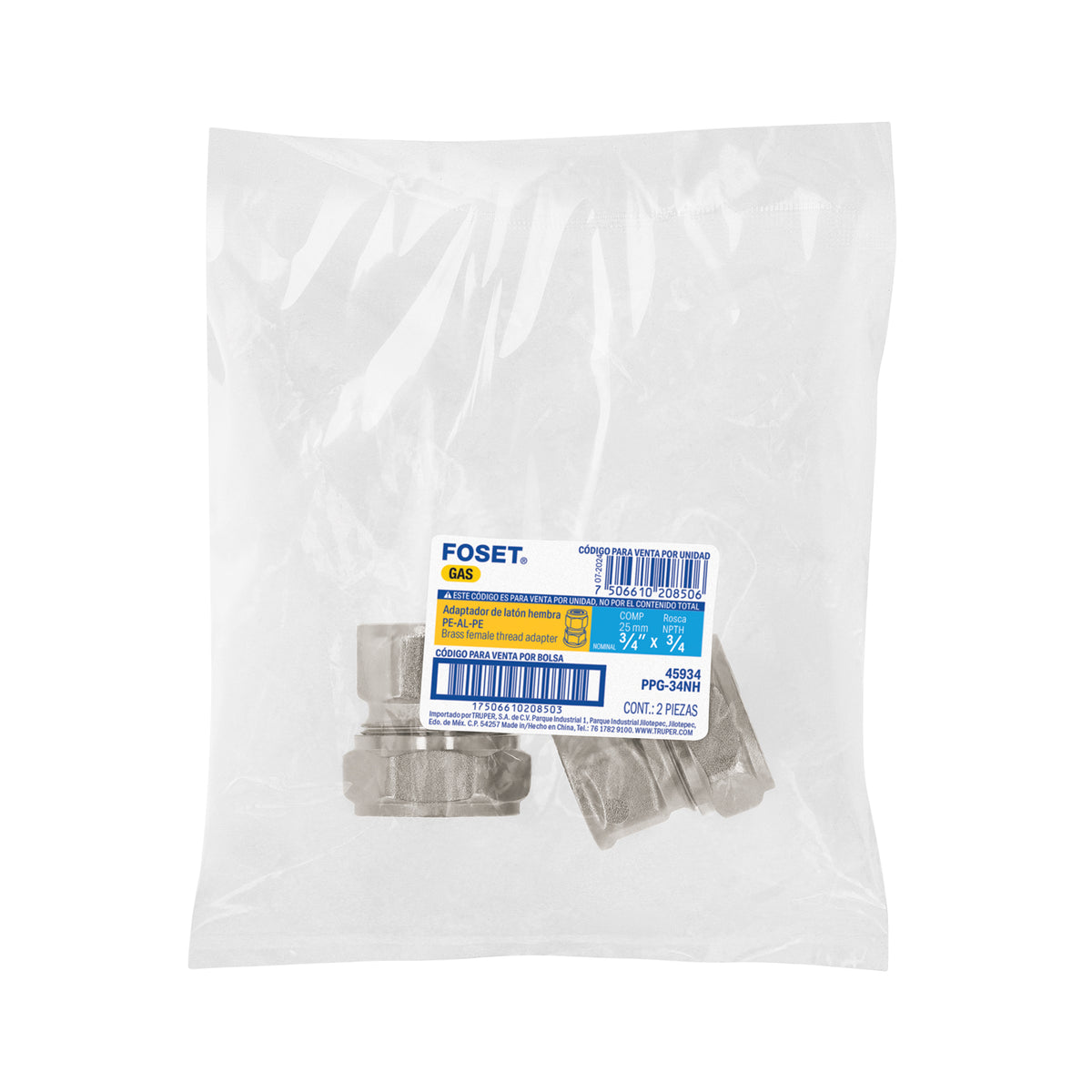 Conector para PEALPE, 3/4', con rosca hembra, FOSET