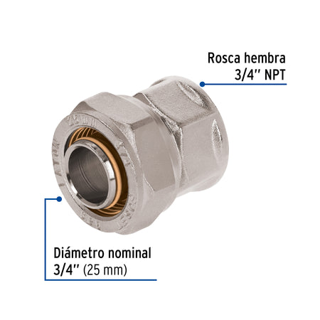 Conector para PEALPE, 3/4', con rosca hembra, FOSET