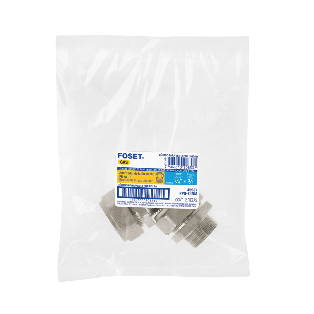 Conector para PEALPE con rosca macho FOSET 3/4"