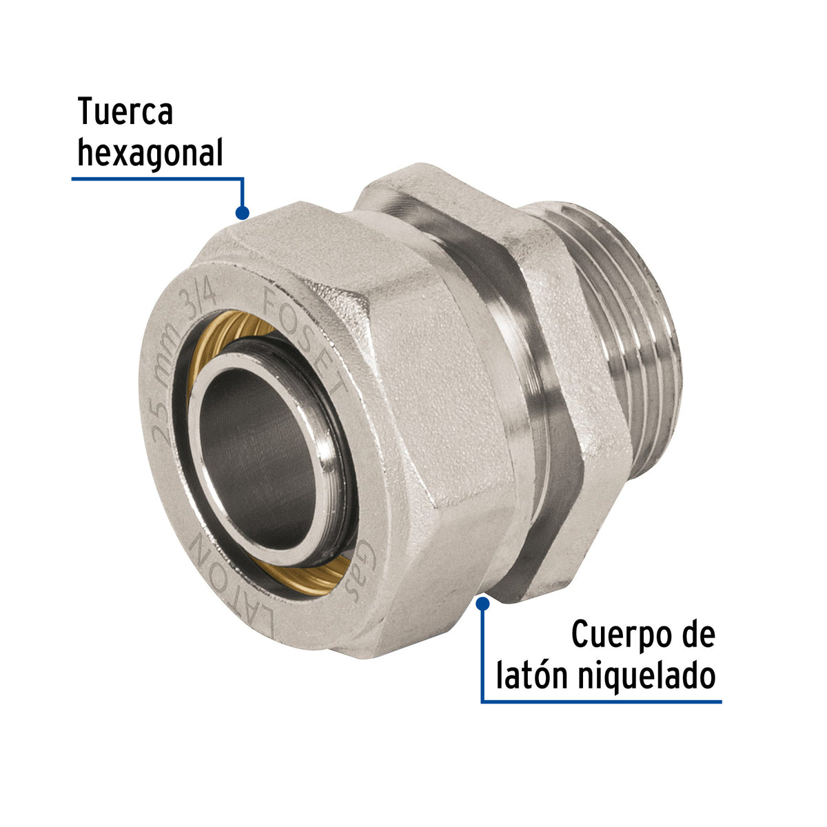 Conector para PEALPE con rosca macho FOSET 3/4"