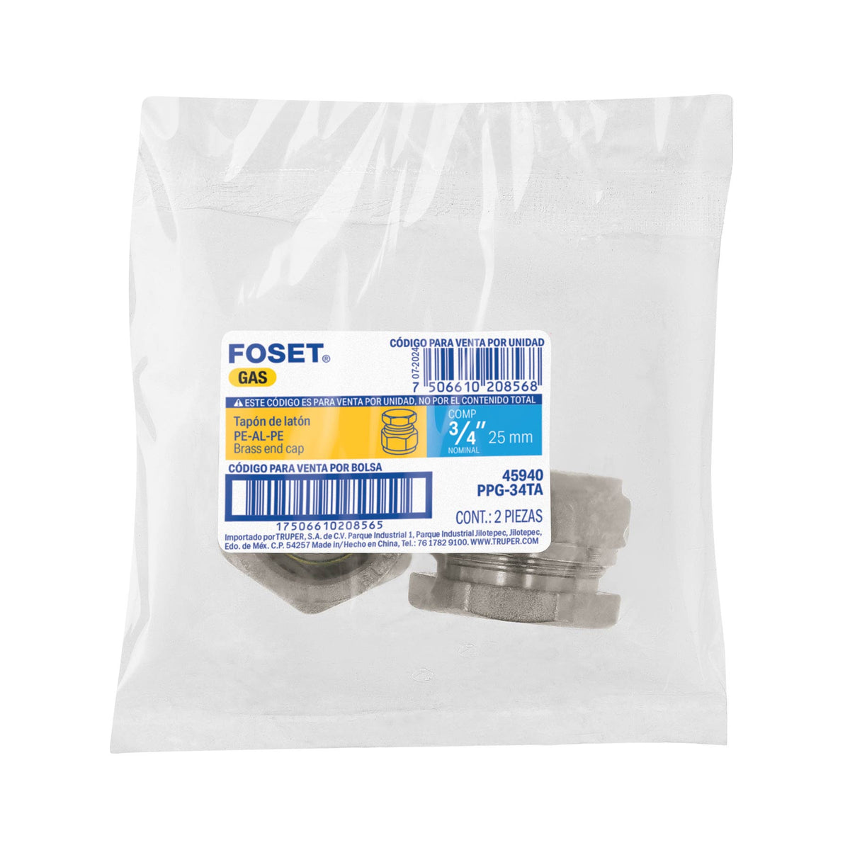 Tapon para PE-AL-PE FOSET 3/4"