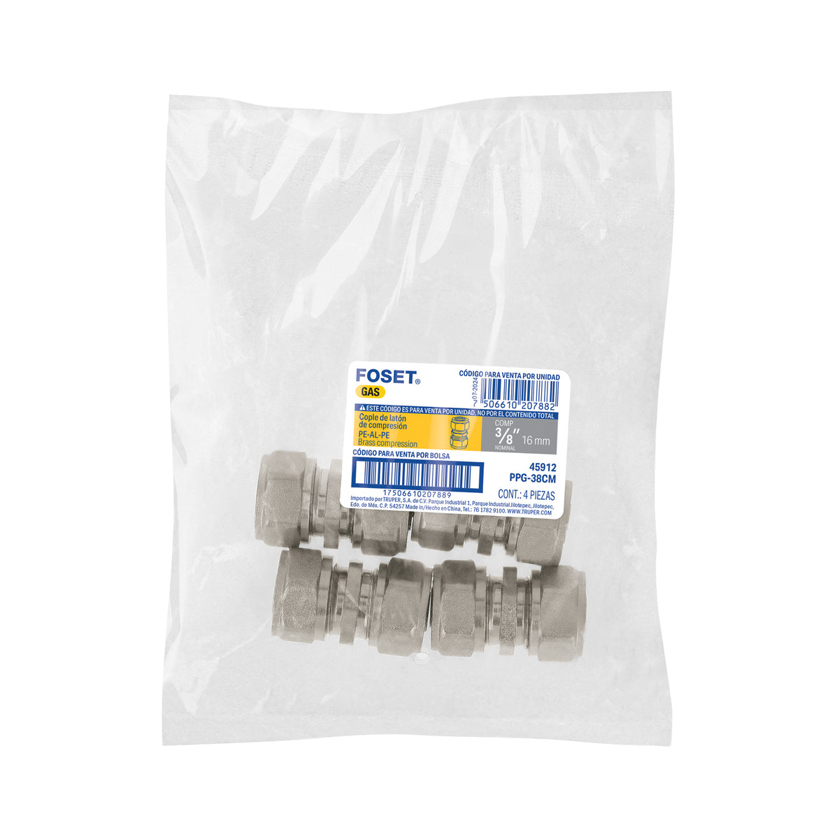Cople de compresion para PEALPE FOSET 3/8"